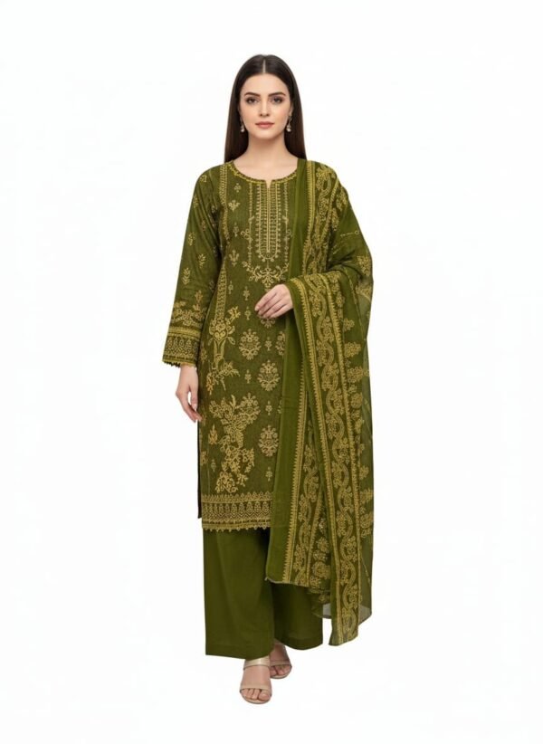Lawn 3PC Stitched with Chiffon Dupatta