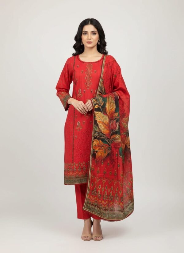 Lawn Emb. 3PC Stitched