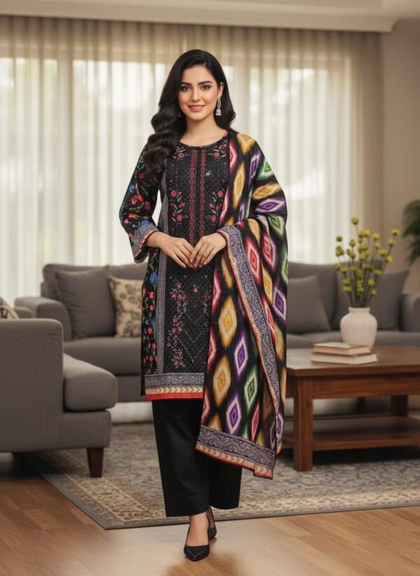 Lawn Emb. 3PC Stitched