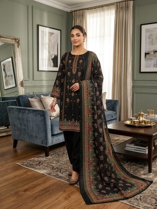 Lawn Emb. 3PC Stitched