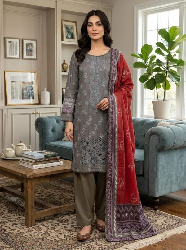 Lawn Emb. 3PC Stitched