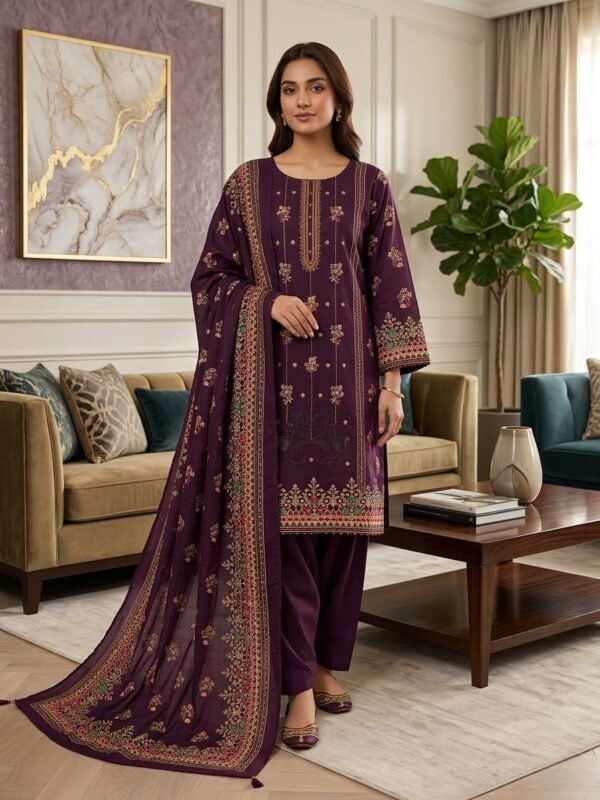 Lawn Emb. 3PC Stitched