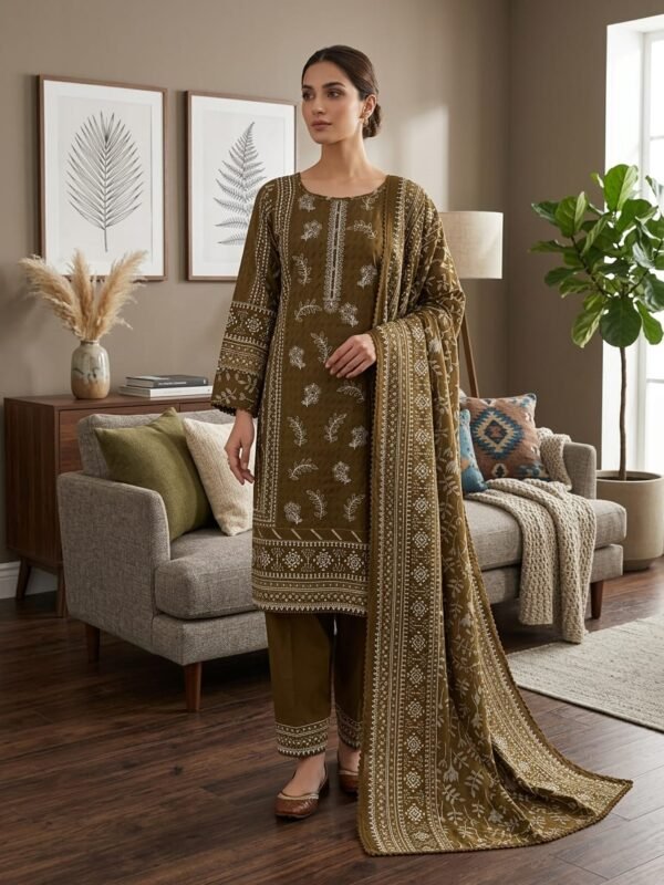 Lawn Emb. 3PC Stitched