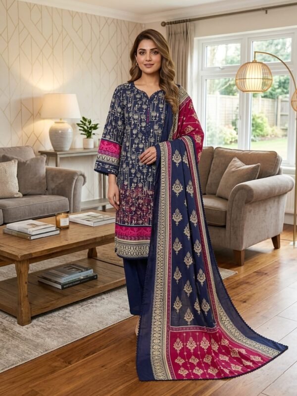 Lawn Emb. 3PC Stitched