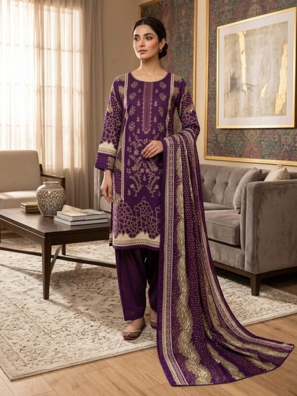Lawn Emb. 3PC Stitched