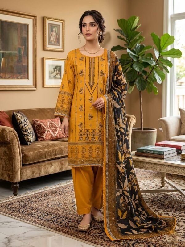 Lawn Emb. 3PC Stitched