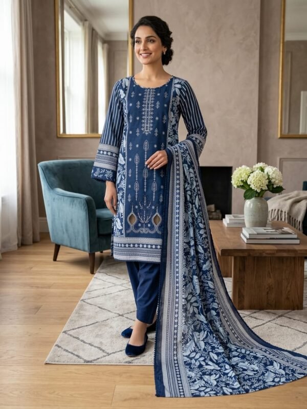 Lawn Emb. 3PC Stitched