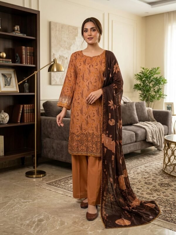 Lawn Chikankari 3PC Stitched