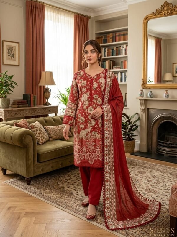 Lawn Chikankari 3PC Stitched