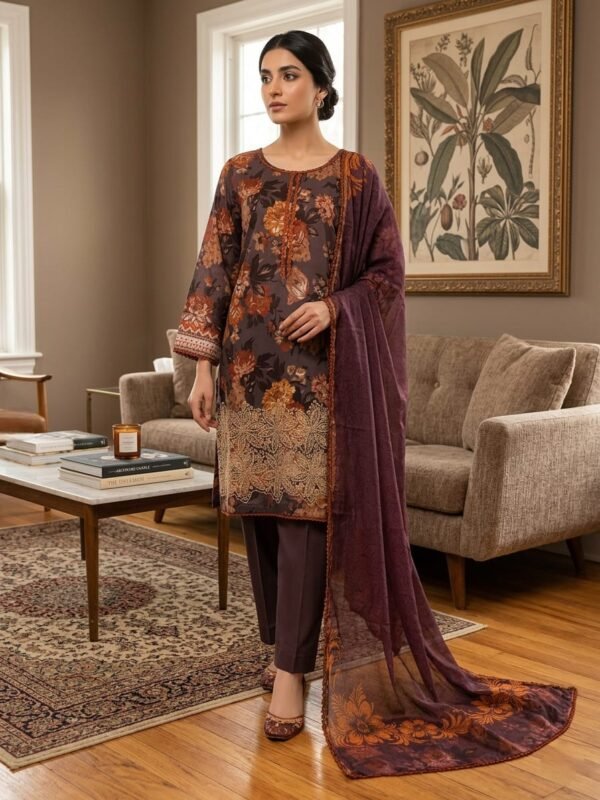 Lawn Chikankari 3PC Stitched