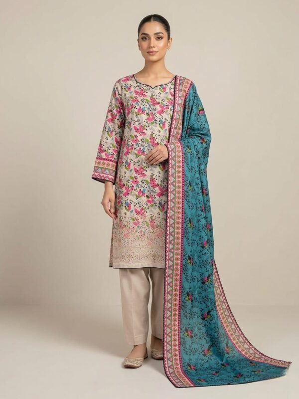 Lawn Emb. 3PC Stitched