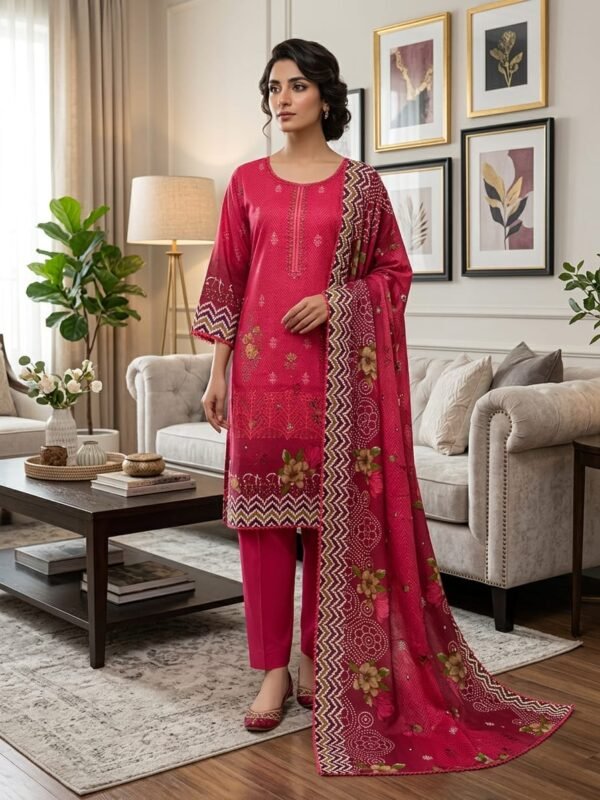 Lawn Emb. 3PC Stitched