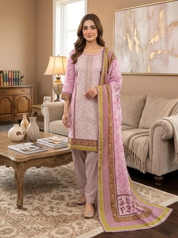 Lawn Emb. 3PC Stitched